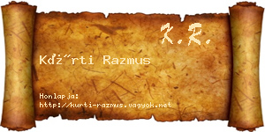 Kürti Razmus névjegykártya